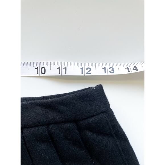 Women's Vintage Black Wool  High Waisted Pleated Midi Skirt - Picture 2 of 6